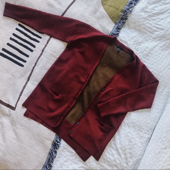 J Crew Marina wool Burgundy Cardigan - Picture 1 of 4